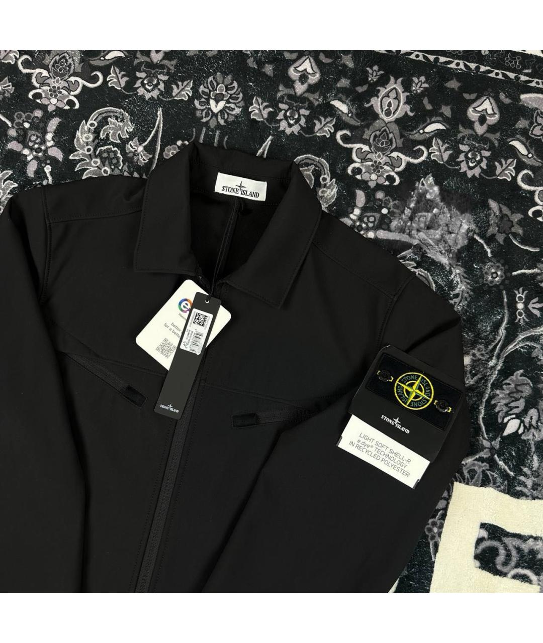 STONE ISLAND Черная полиэстеровая куртка, фото 2