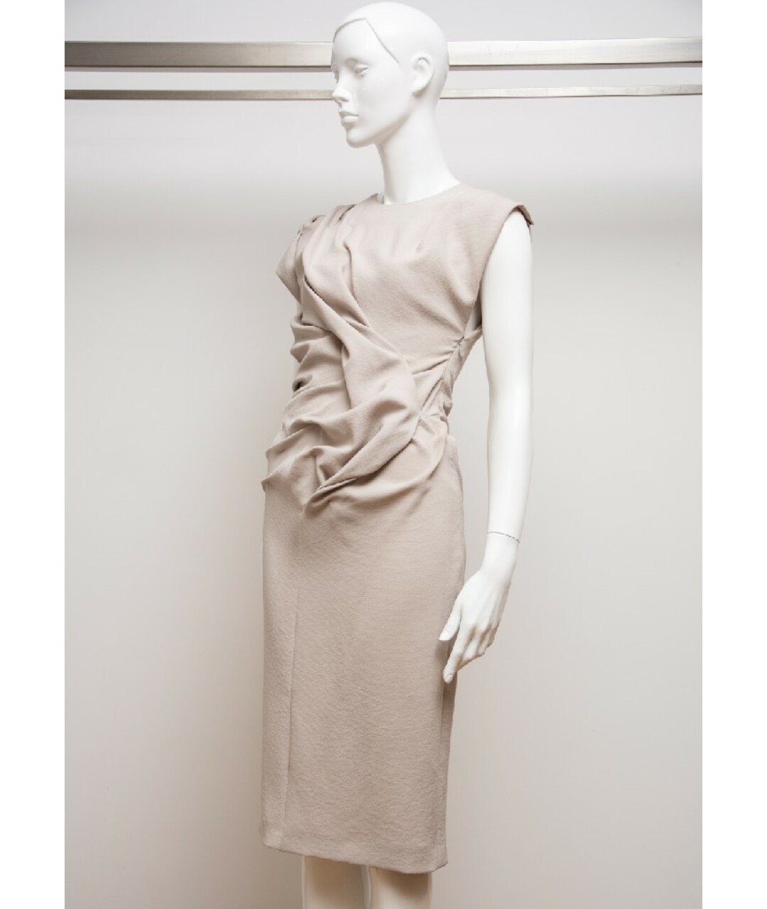 BOTTEGA VENETA Серое шелковое платье, фото 3