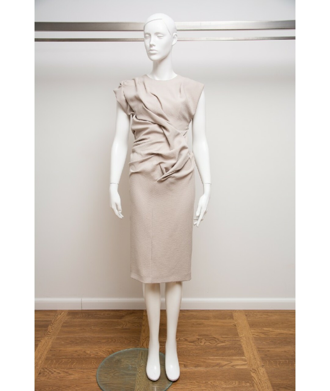 BOTTEGA VENETA Серое шелковое платье, фото 8