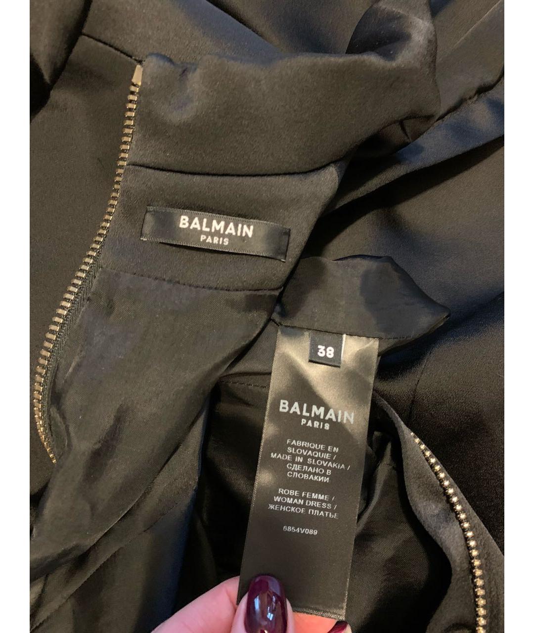 BALMAIN Черное вискозное вечернее платье, фото 3