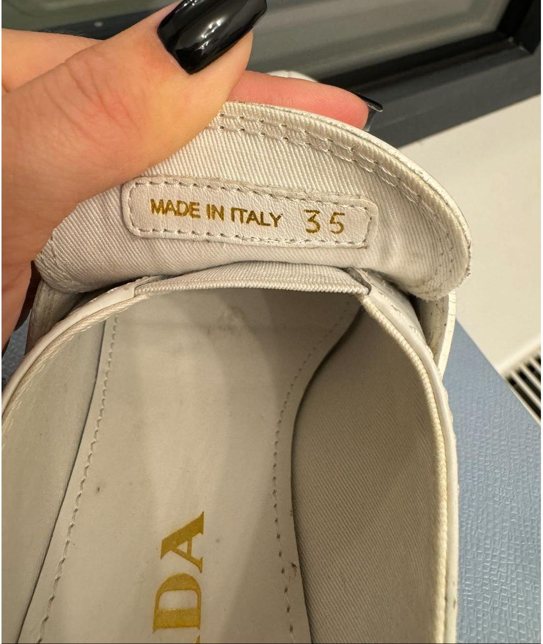 PRADA Белые кожаные лоферы, фото 3