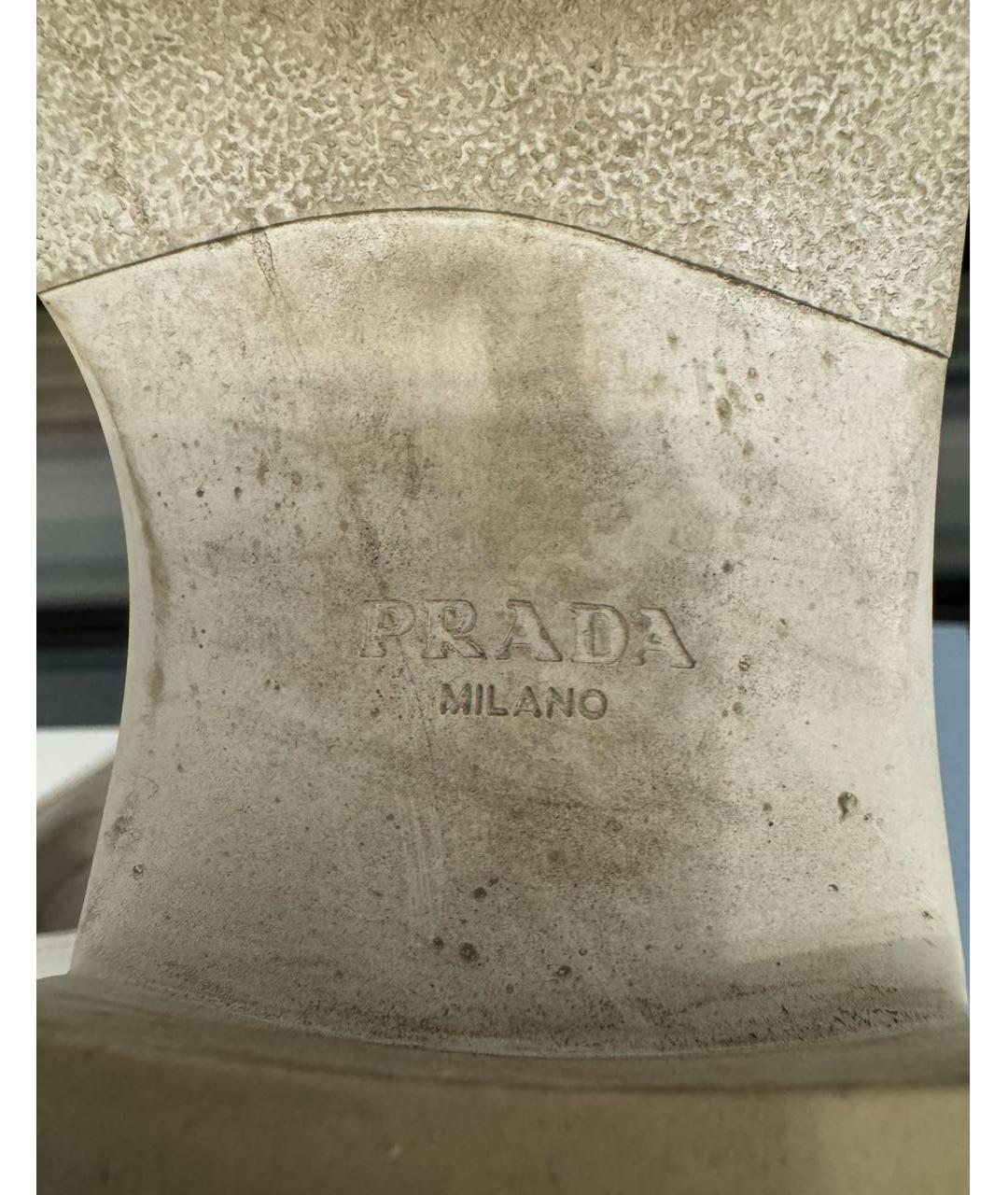 PRADA Белые кожаные лоферы, фото 4
