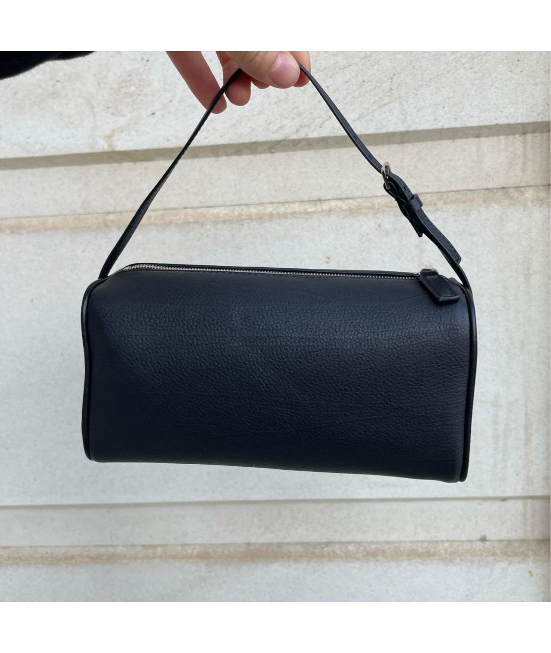 THE ROW Черная кожаная сумка с короткими ручками, фото 2