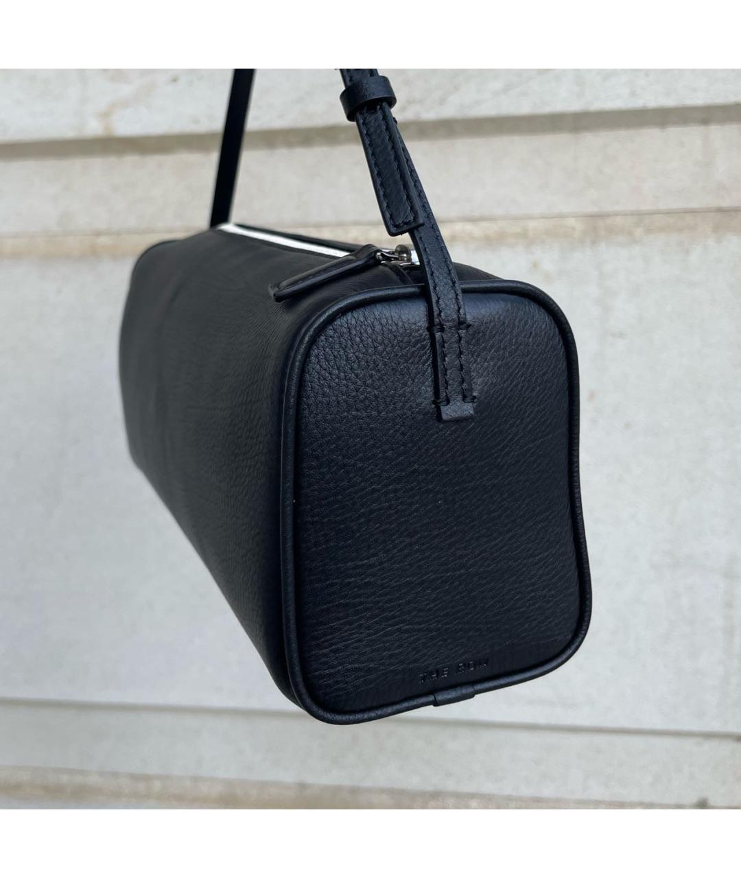 THE ROW Черная кожаная сумка с короткими ручками, фото 4