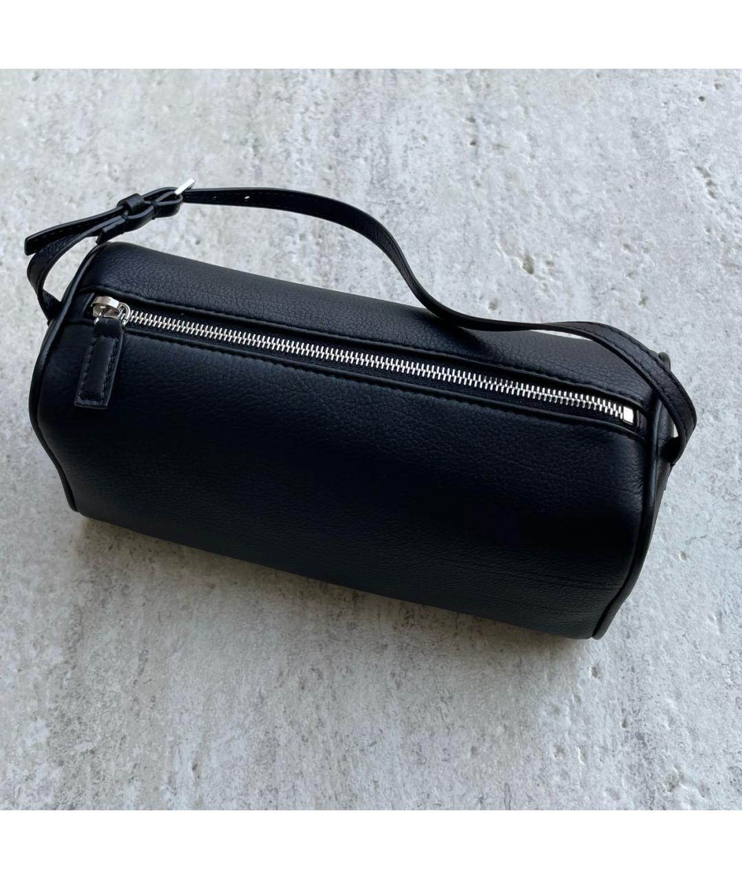 THE ROW Черная кожаная сумка с короткими ручками, фото 3