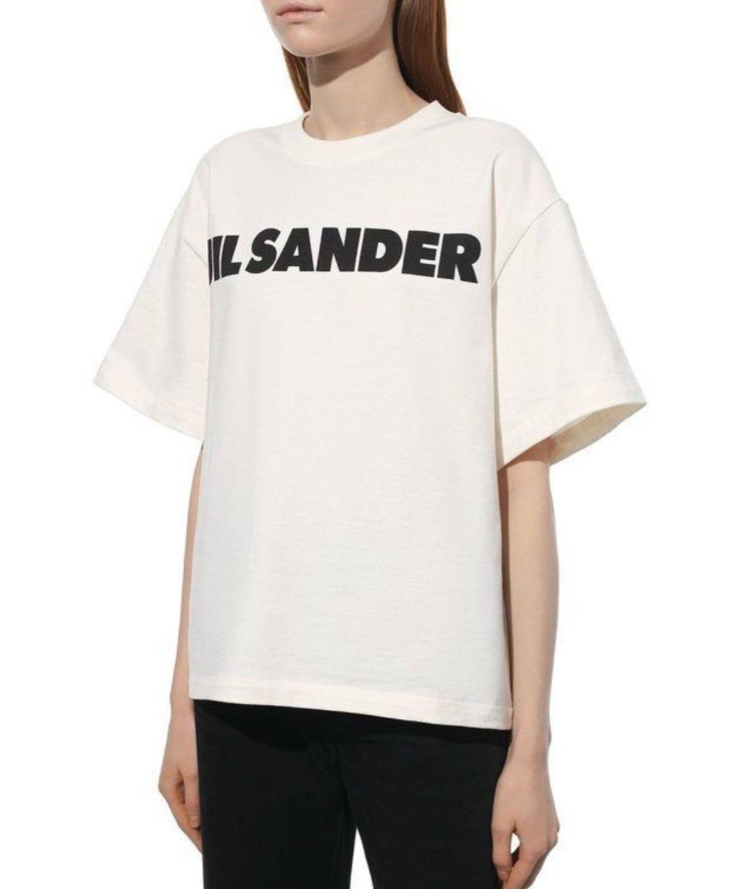 JIL SANDER Белая хлопковая футболка, фото 2