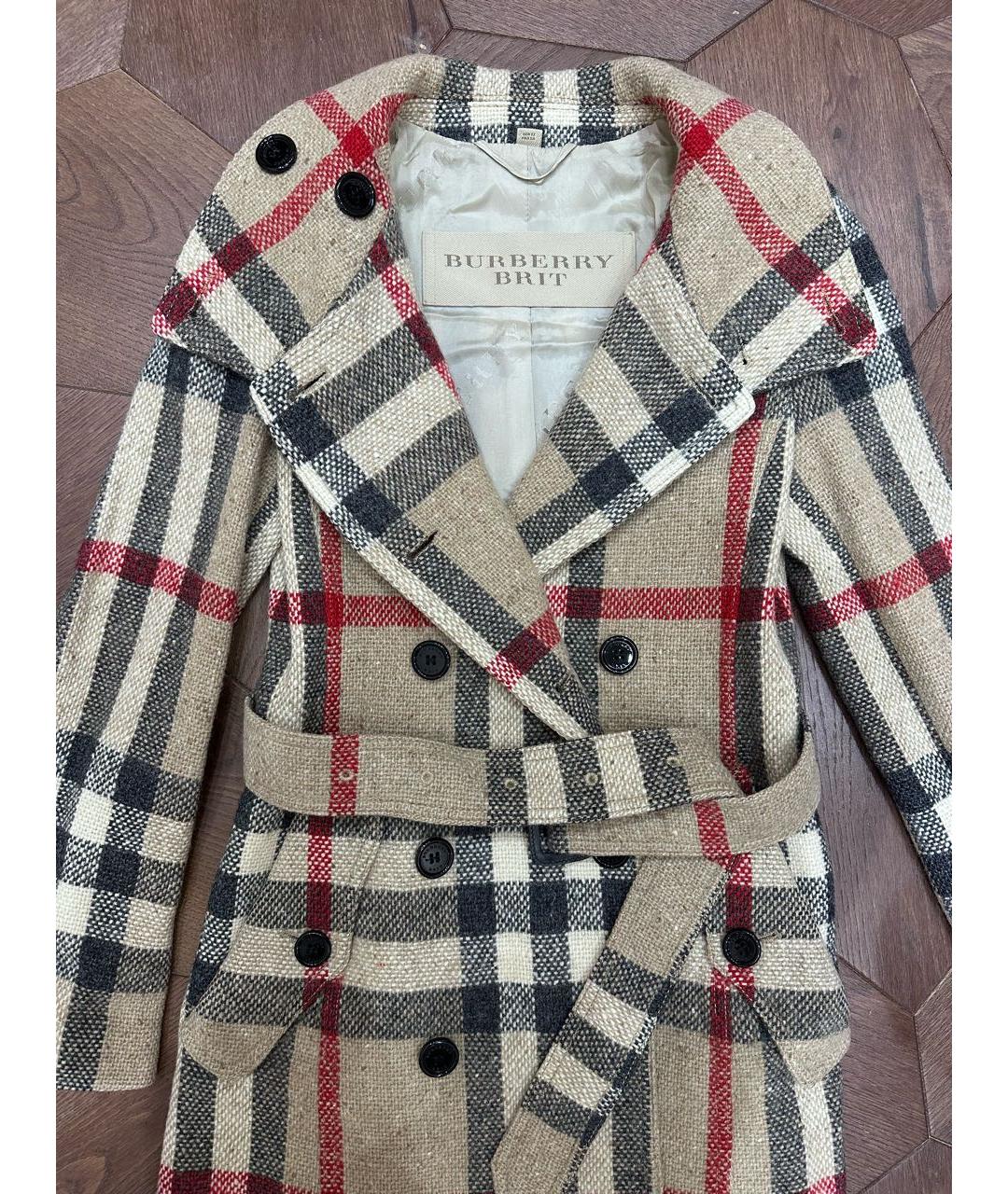 BURBERRY Мульти шерстяное пальто, фото 4