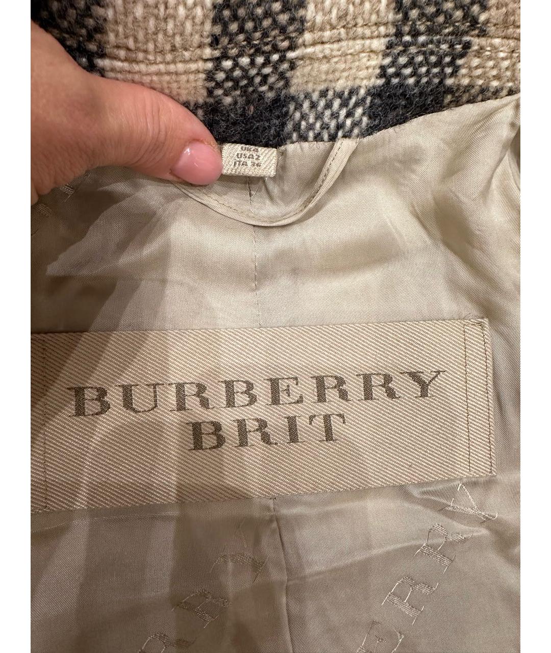 BURBERRY Мульти шерстяное пальто, фото 5