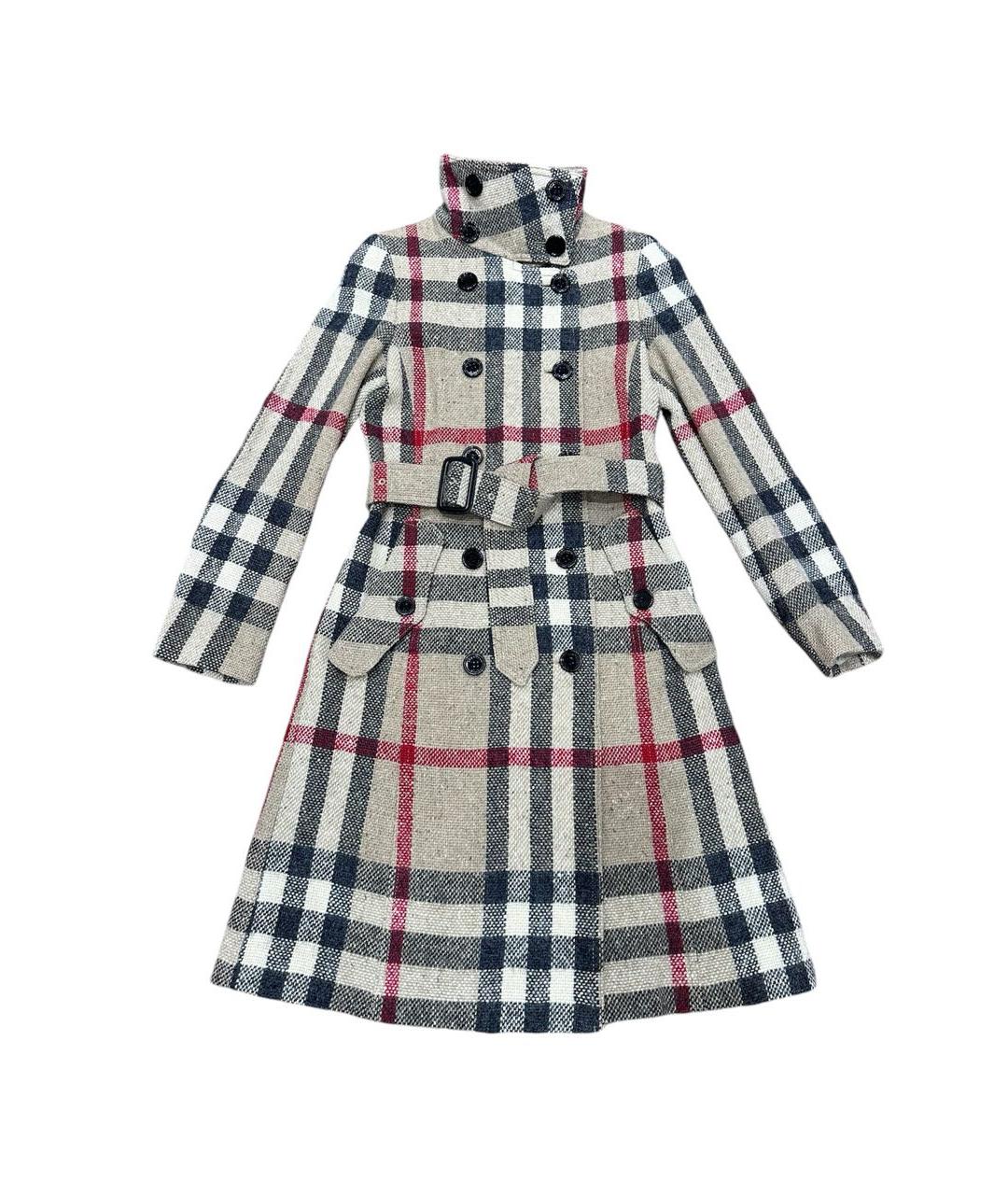 BURBERRY Мульти шерстяное пальто, фото 1