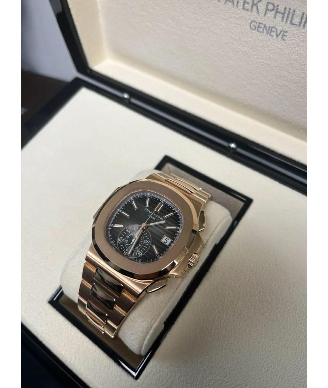 PATEK PHILIPPE Черные часы из розового золота, фото 5