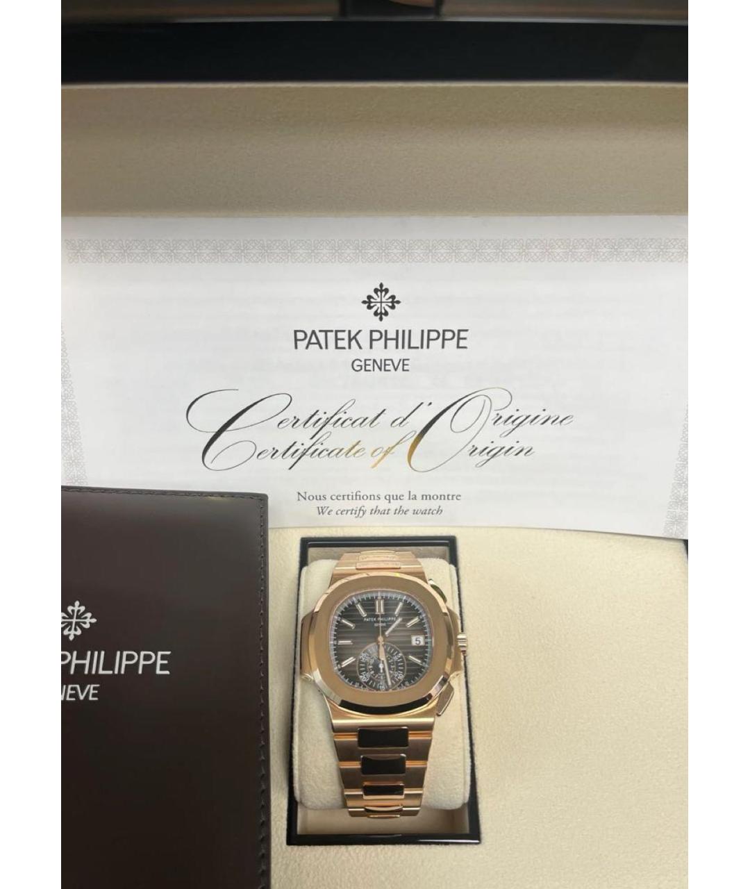 PATEK PHILIPPE Черные часы из розового золота, фото 6