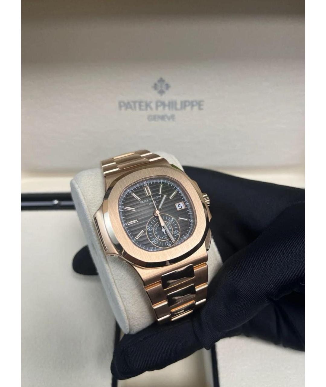 PATEK PHILIPPE Черные часы из розового золота, фото 7