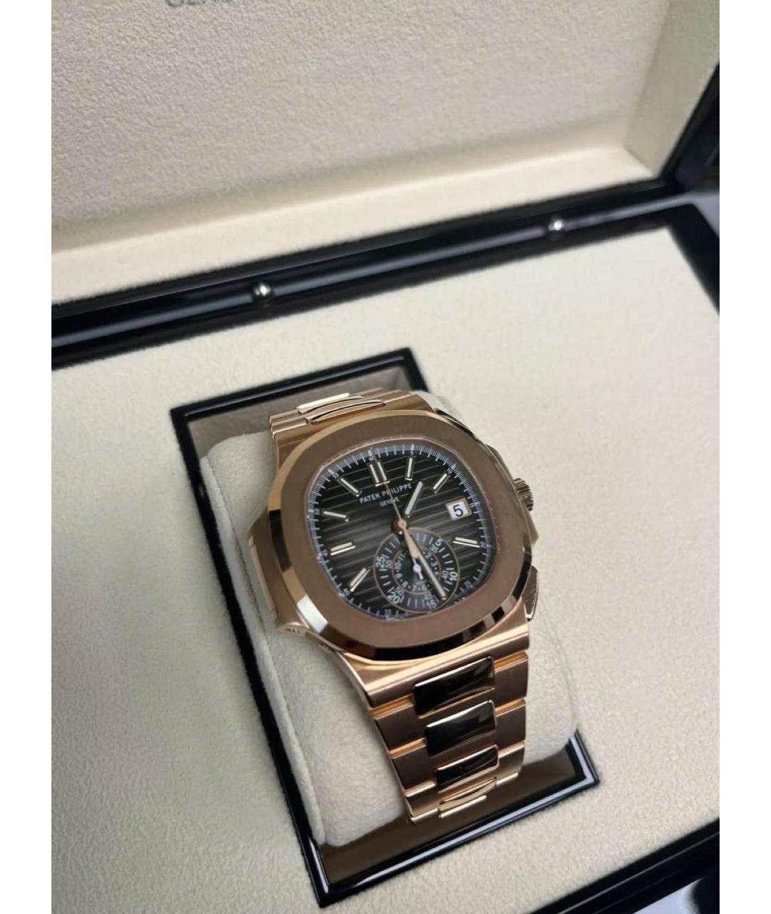 PATEK PHILIPPE Черные часы из розового золота, фото 2