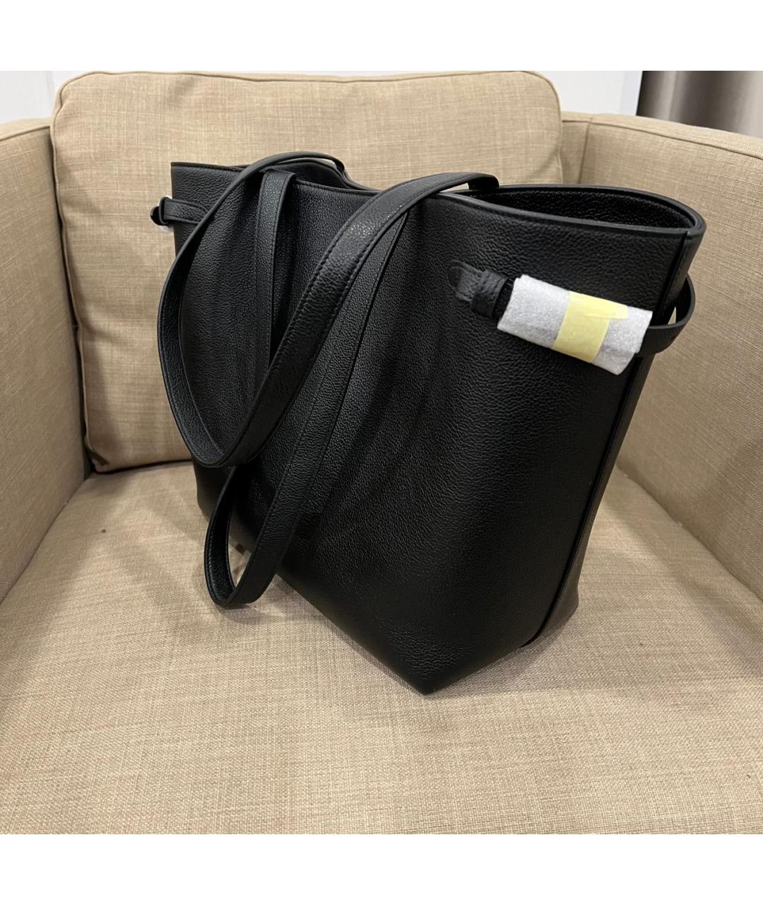 CELINE Черная кожаная сумка тоут, фото 4