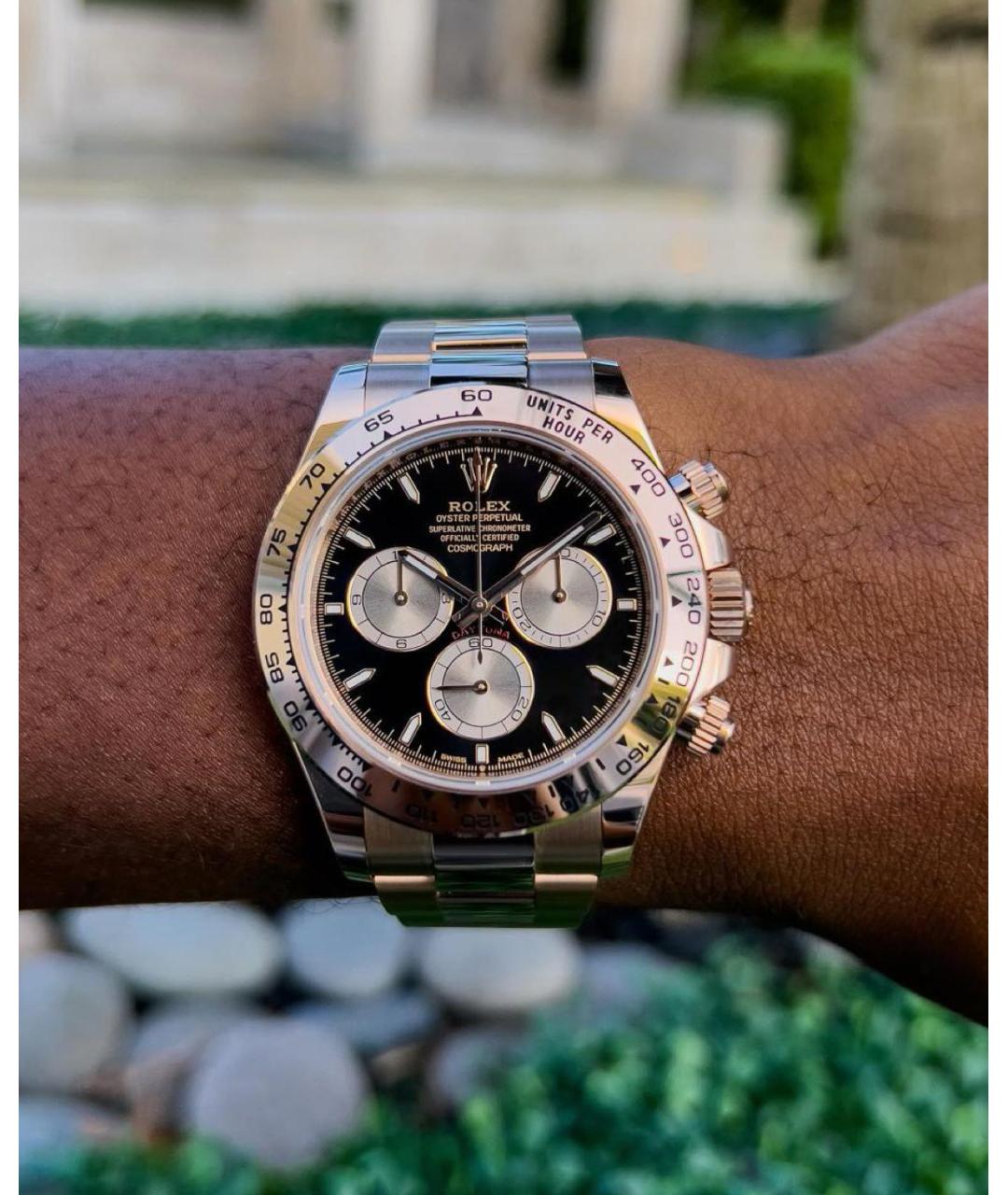 ROLEX Антрацитовые часы из розового золота, фото 4