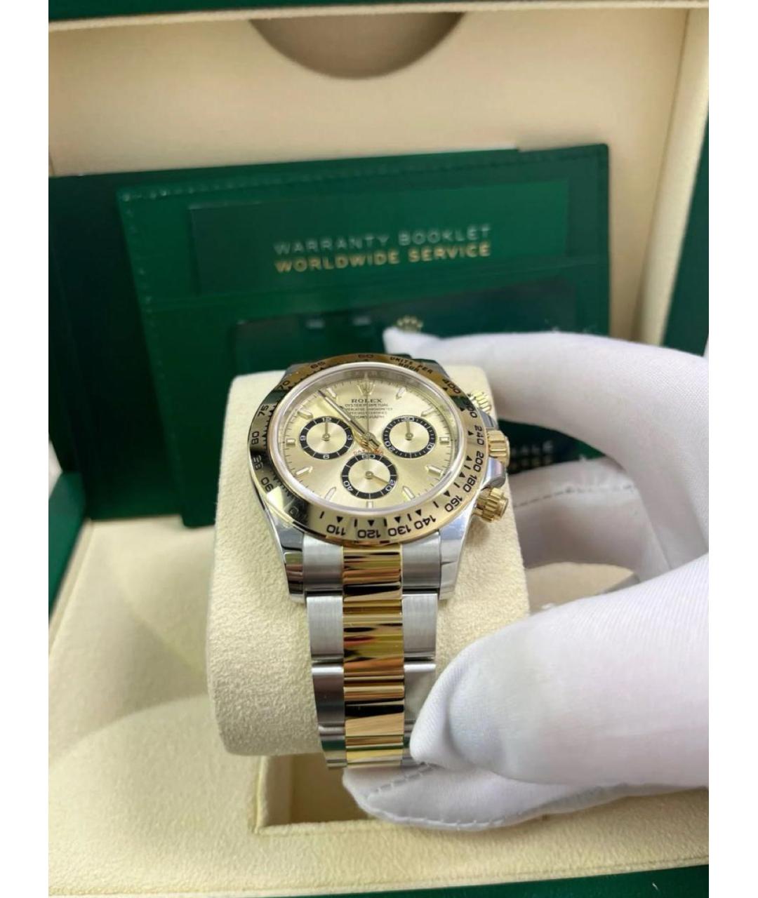 ROLEX Белые часы из желтого золота, фото 5