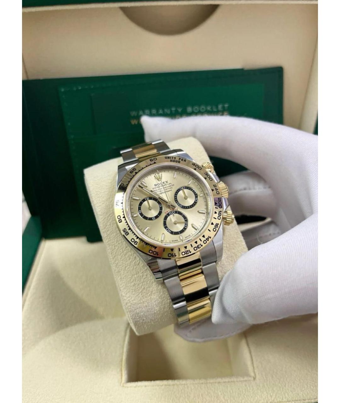 ROLEX Белые часы из желтого золота, фото 4