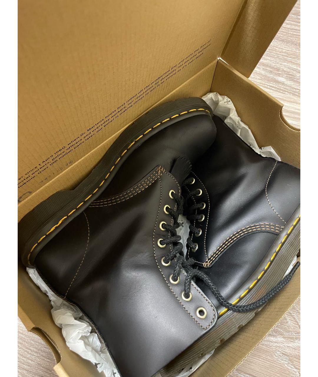 DR. MARTENS Черные кожаные ботинки, фото 3