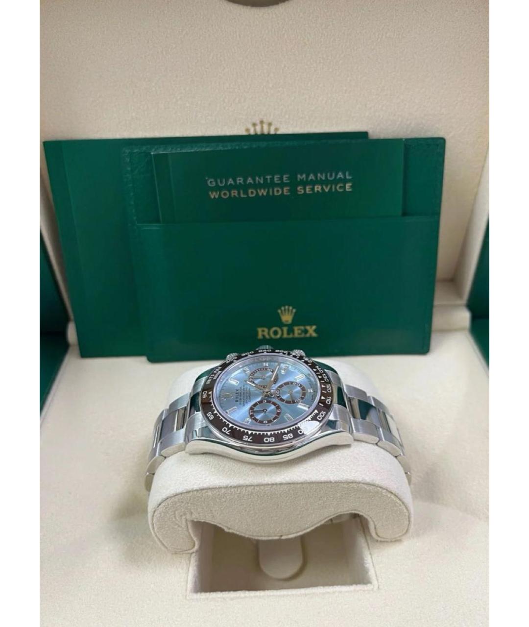 ROLEX Голубые платиновые часы, фото 5
