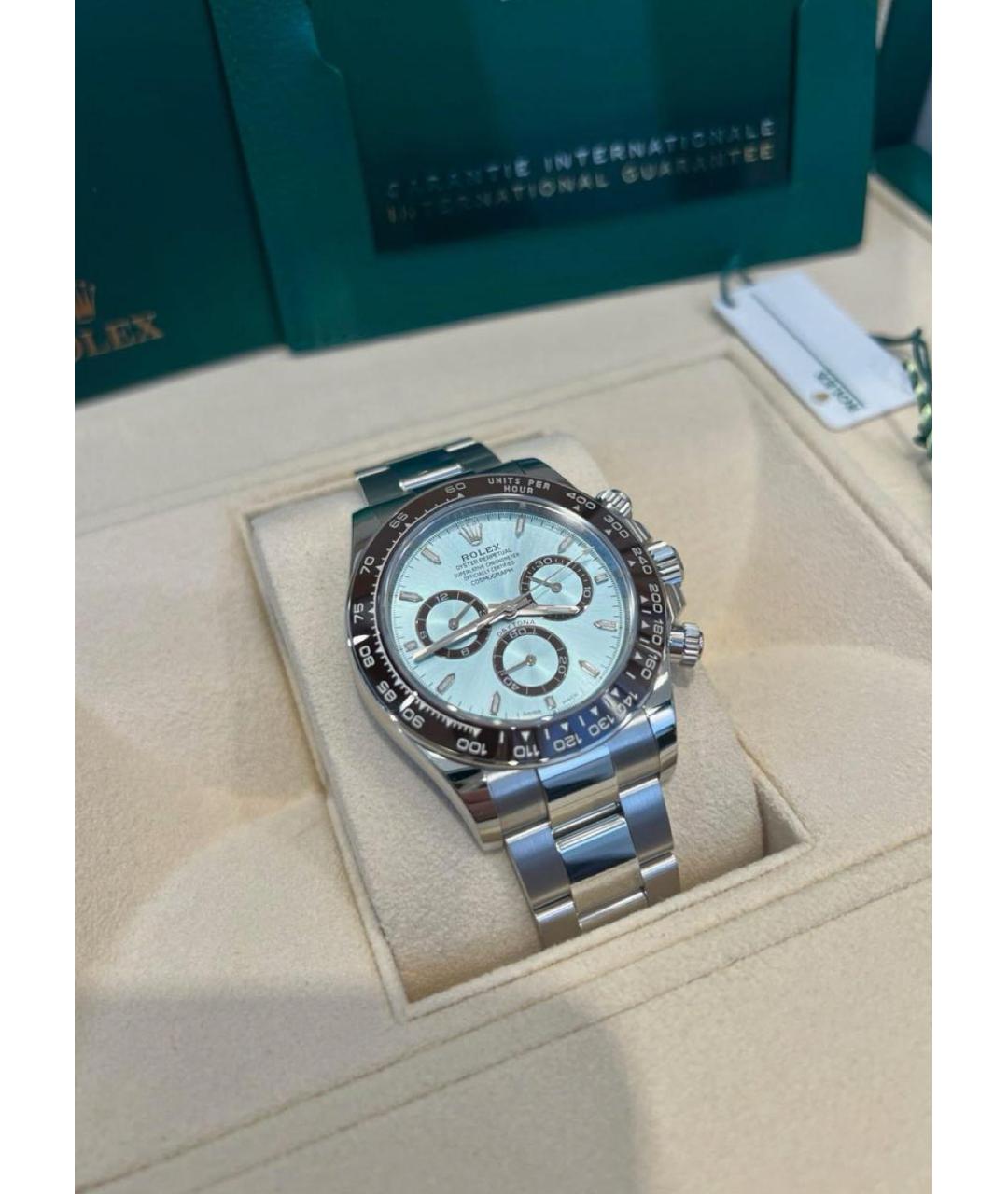 ROLEX Голубые платиновые часы, фото 6