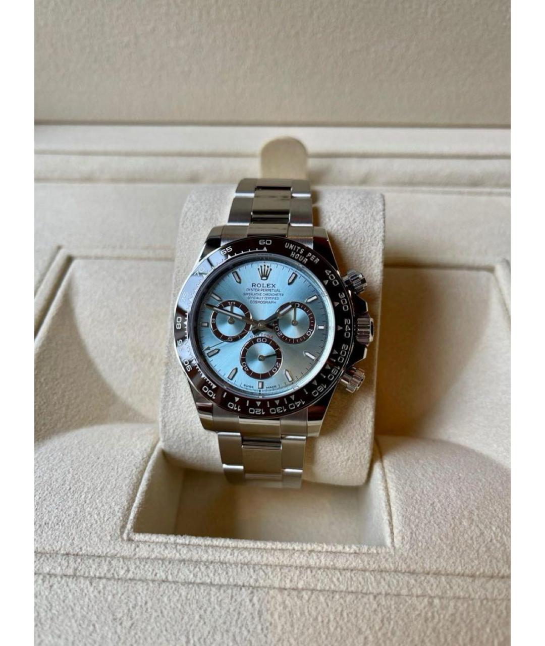 ROLEX Голубые платиновые часы, фото 3