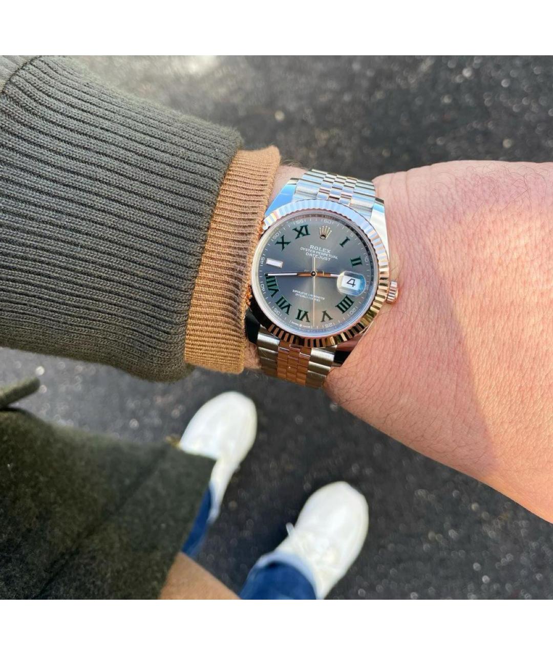 ROLEX Антрацитовые часы из розового золота, фото 6