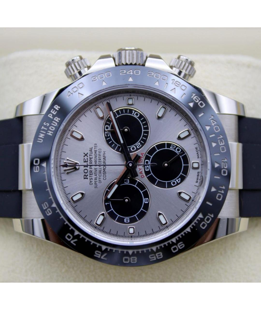 ROLEX Черные часы из белого золота, фото 5