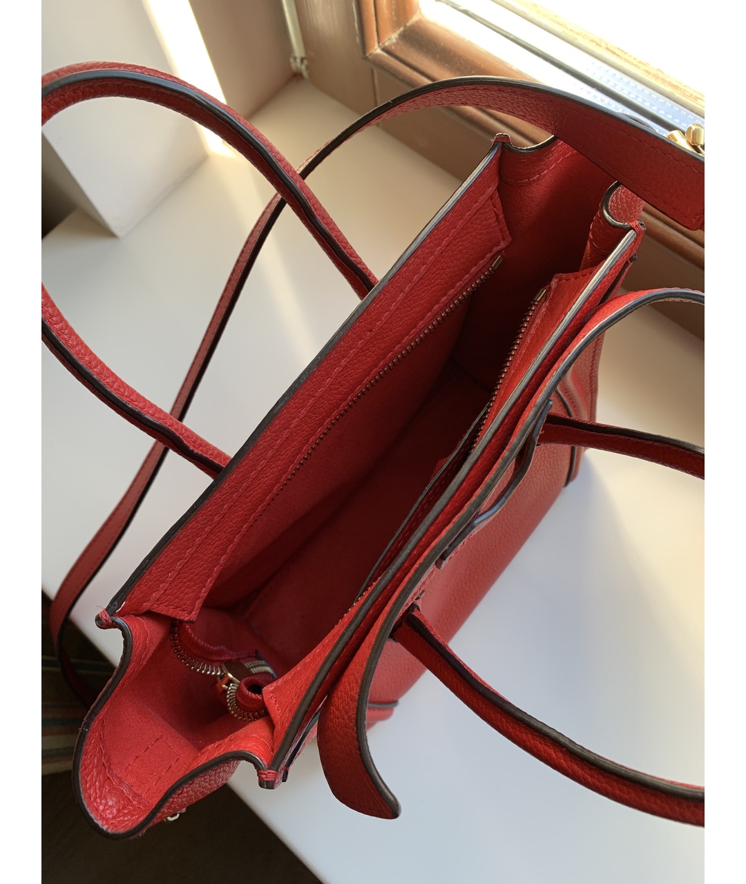 CELINE PRE-OWNED Красная кожаная сумка тоут, фото 4
