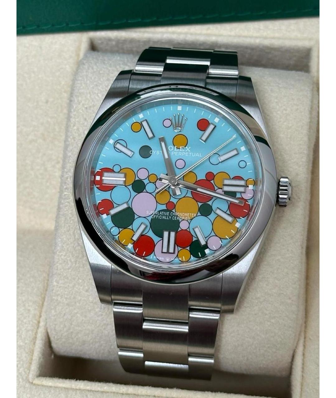 ROLEX Бирюзовые часы, фото 2