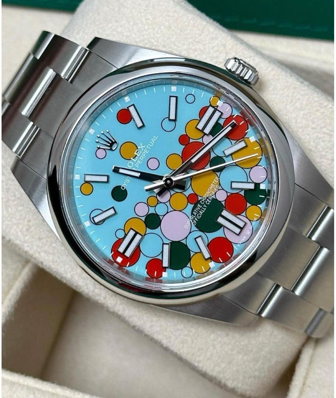ROLEX Бирюзовые часы, фото 4