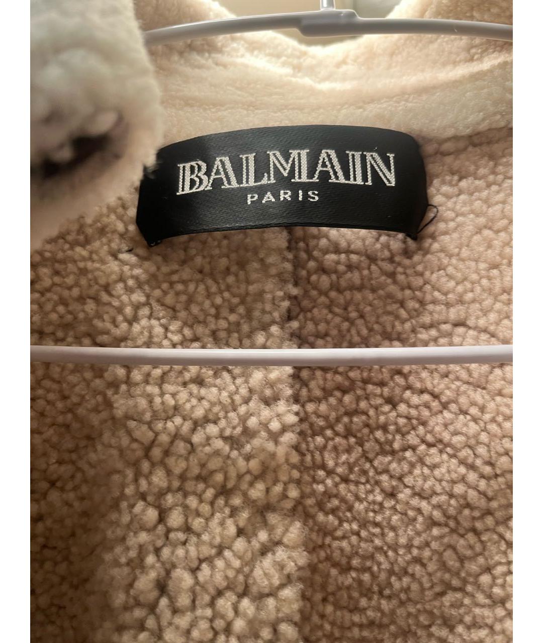 BALMAIN Коричневая кожаная дубленка, фото 3