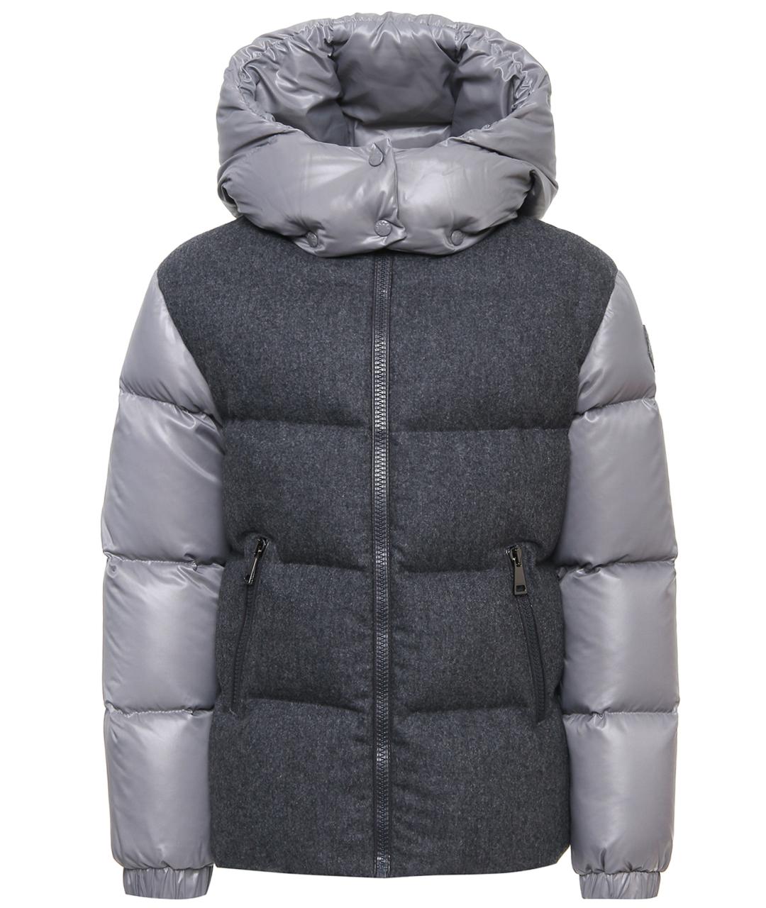 MONCLER Антрацитовый шерстяной пуховик, фото 1