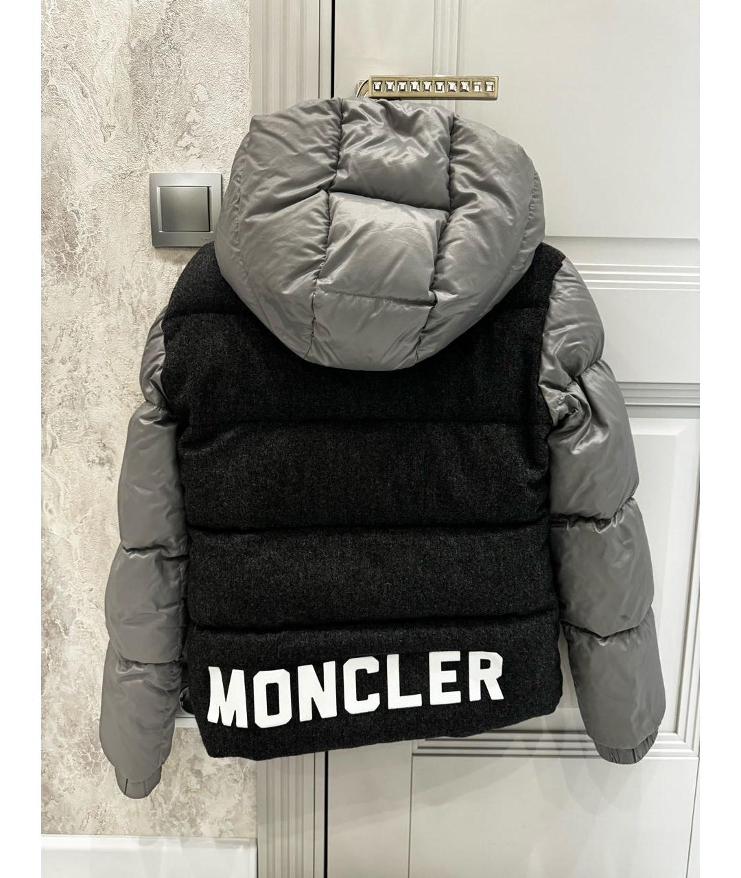 MONCLER Антрацитовый шерстяной пуховик, фото 2