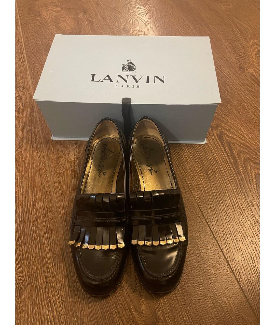 LANVIN Черные кожаные лоферы, фото 3