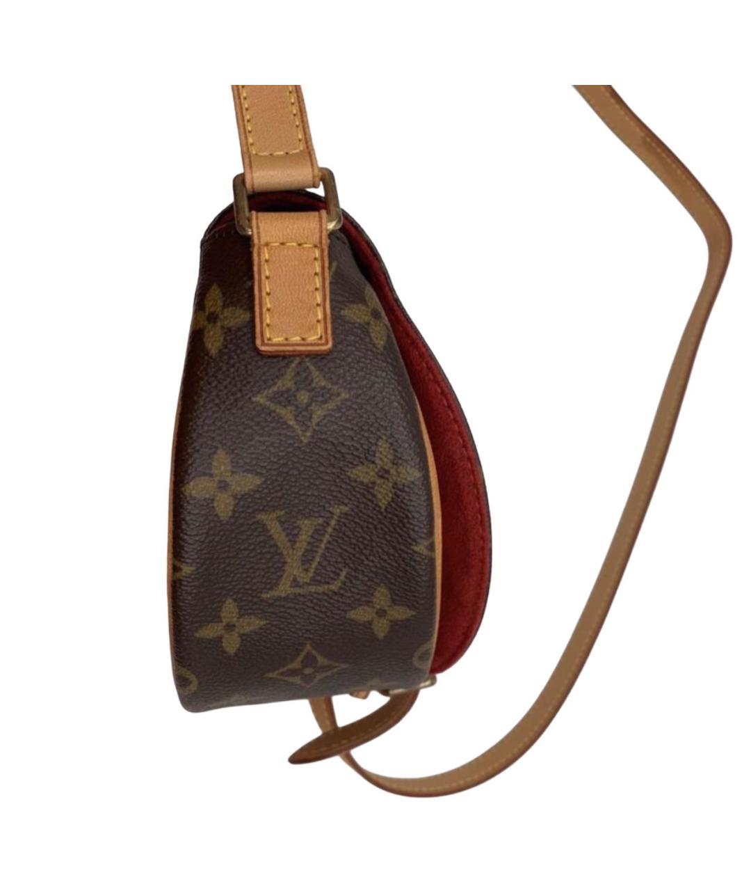 LOUIS VUITTON Коричневая кожаная сумка через плечо, фото 3