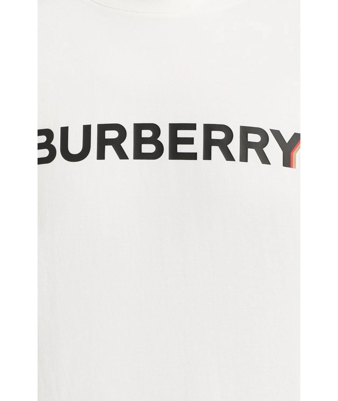 BURBERRY Белая хлопковая футболка, фото 3