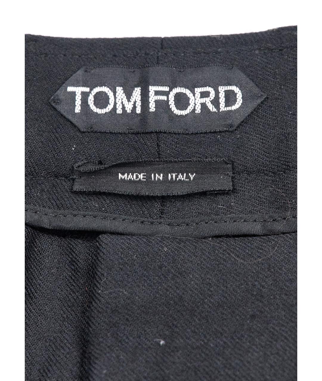 TOM FORD Черные шерстяные прямые брюки, фото 3