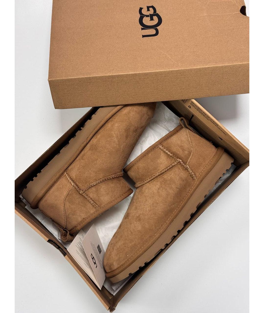 UGG AUSTRALIA Коричневые замшевые полусапоги, фото 3