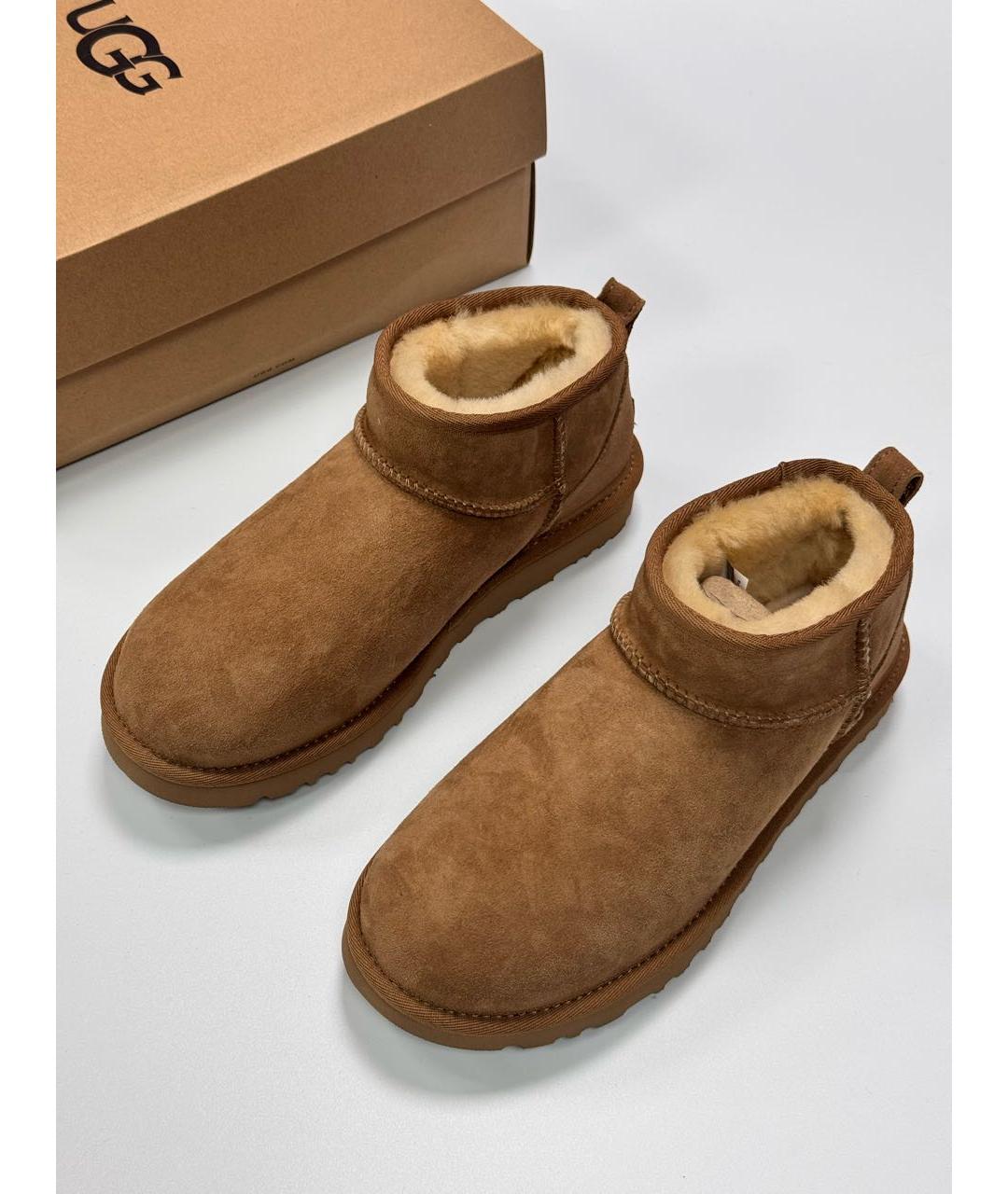 UGG AUSTRALIA Коричневые замшевые полусапоги, фото 4