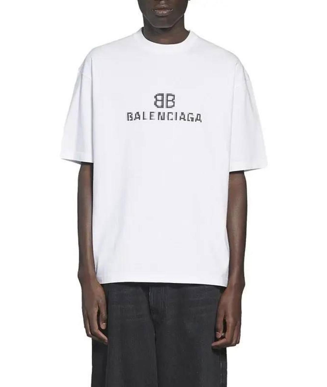 BALENCIAGA Белая хлопковая футболка, фото 2