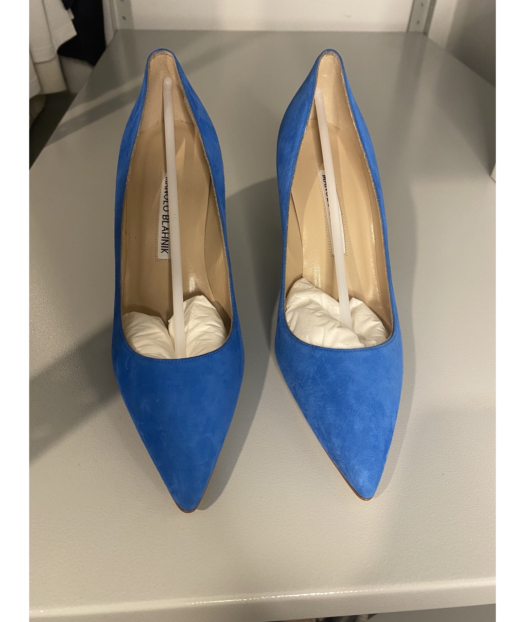 MANOLO BLAHNIK Синие замшевые туфли, фото 3