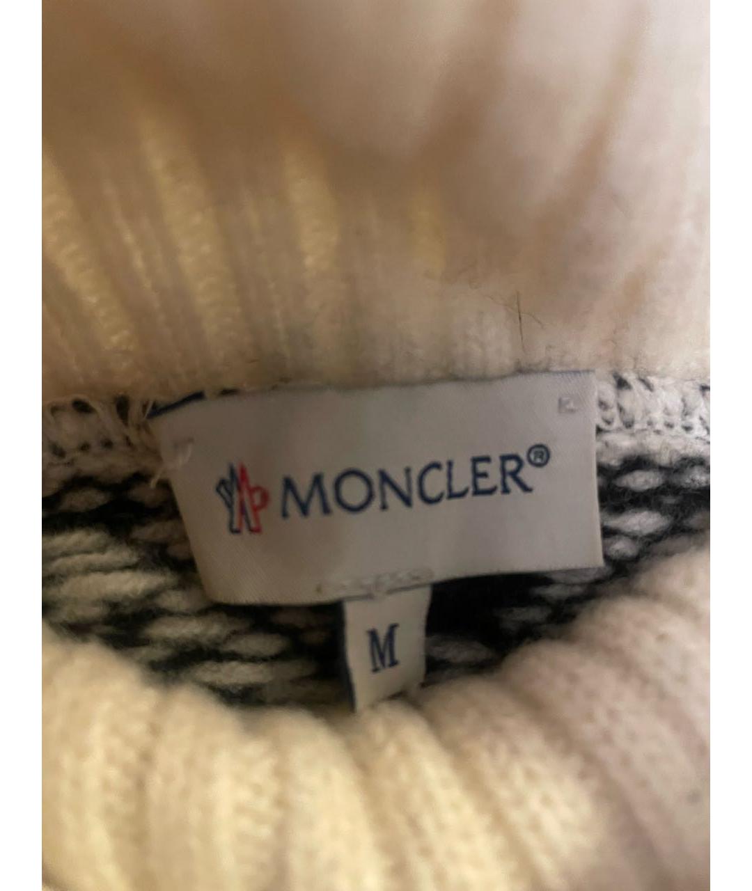 MONCLER Белый шерстяной джемпер / свитер, фото 4