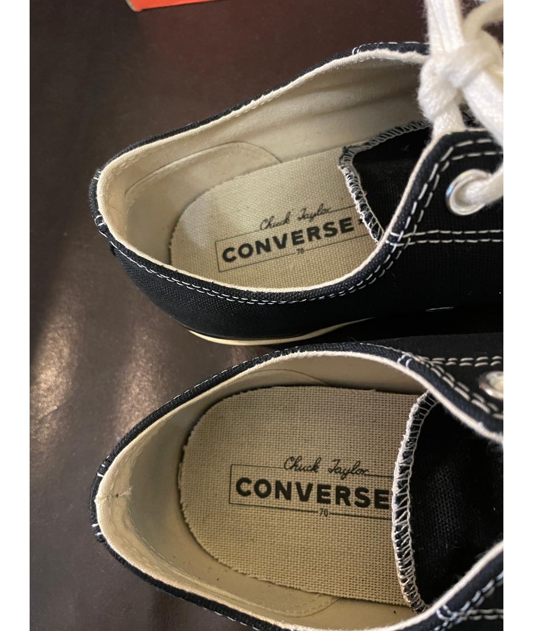 CONVERSE Черные текстильные низкие кроссовки / кеды, фото 3