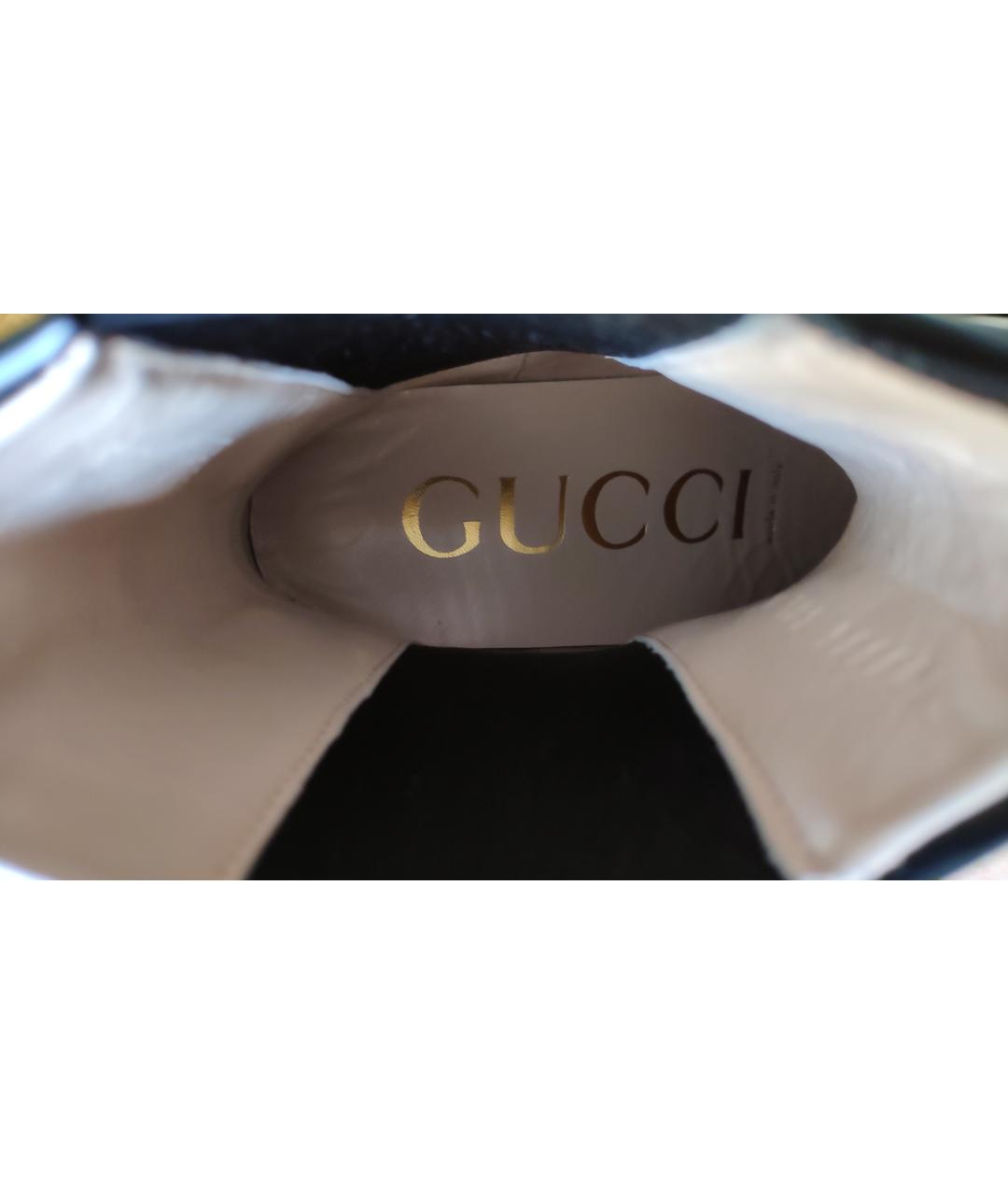 GUCCI Черные кожаные ботинки, фото 8