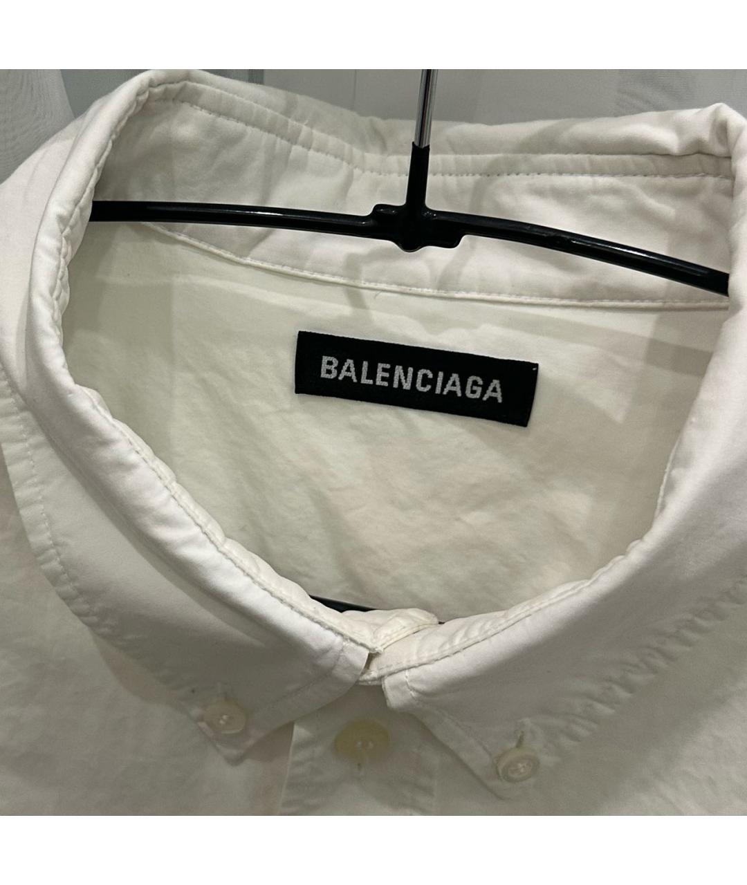 BALENCIAGA Белая хлопковая кэжуал рубашка, фото 6