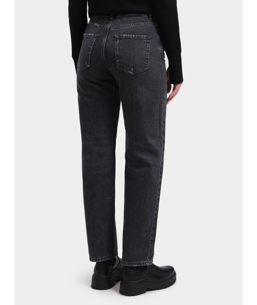 PINKO Черные хлопковые прямые джинсы, фото 5