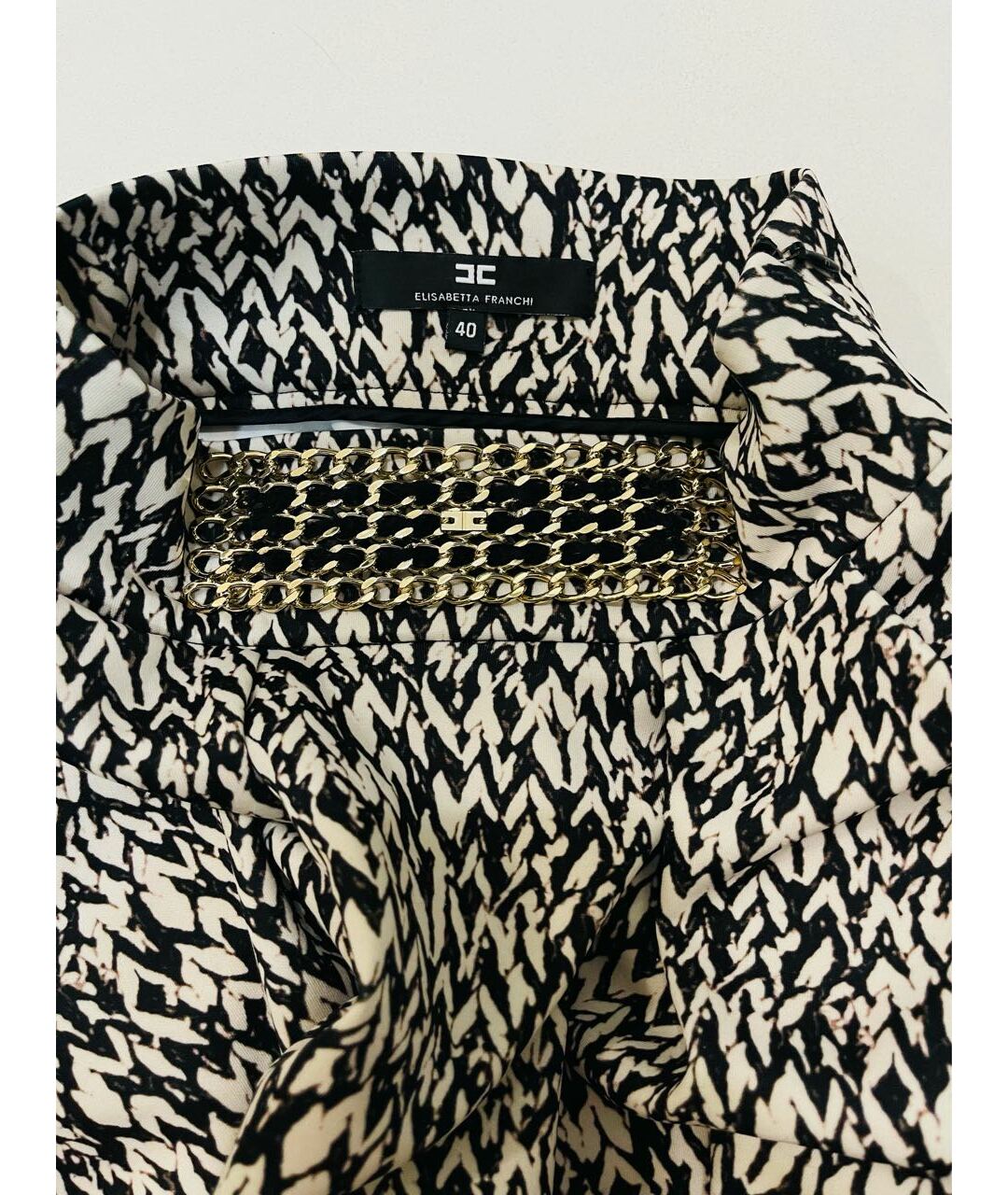 ELISABETTA FRANCHI Бежевая полиэстеровая юбка мини, фото 2