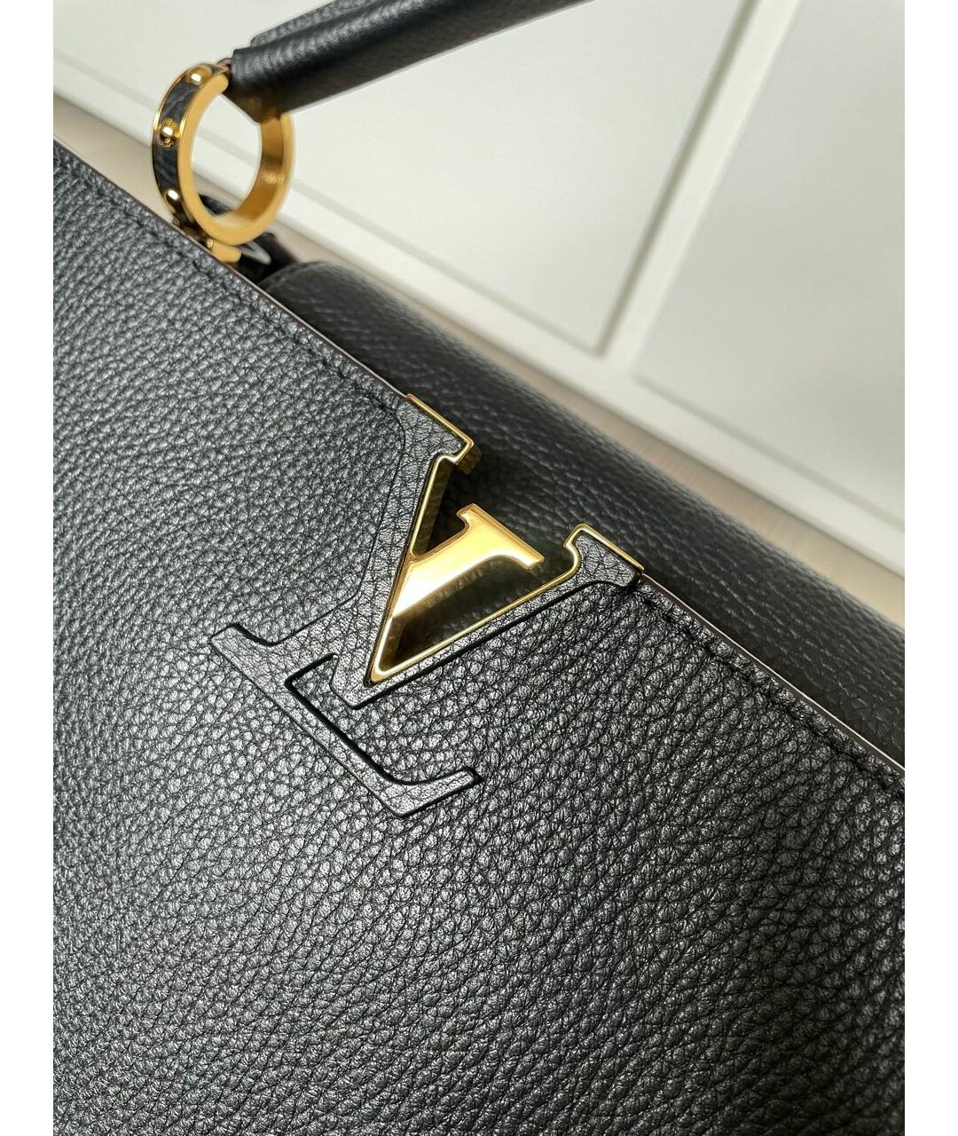 LOUIS VUITTON PRE-OWNED Черная кожаная сумка тоут, фото 3