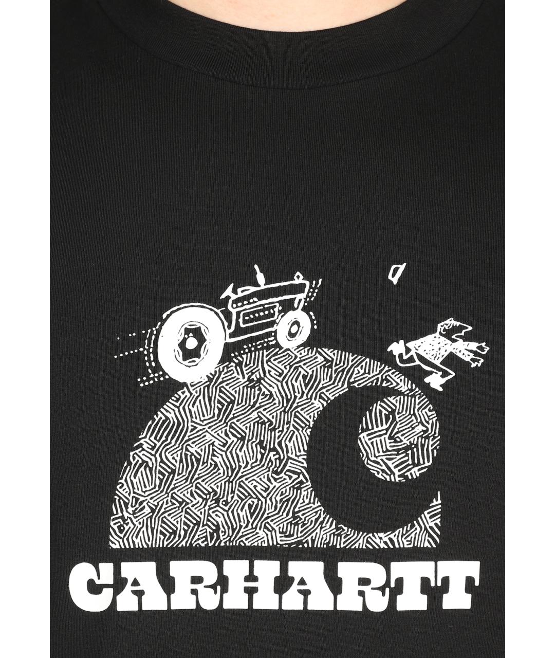 CARHARTT WIP Черная хлопковая футболка, фото 4