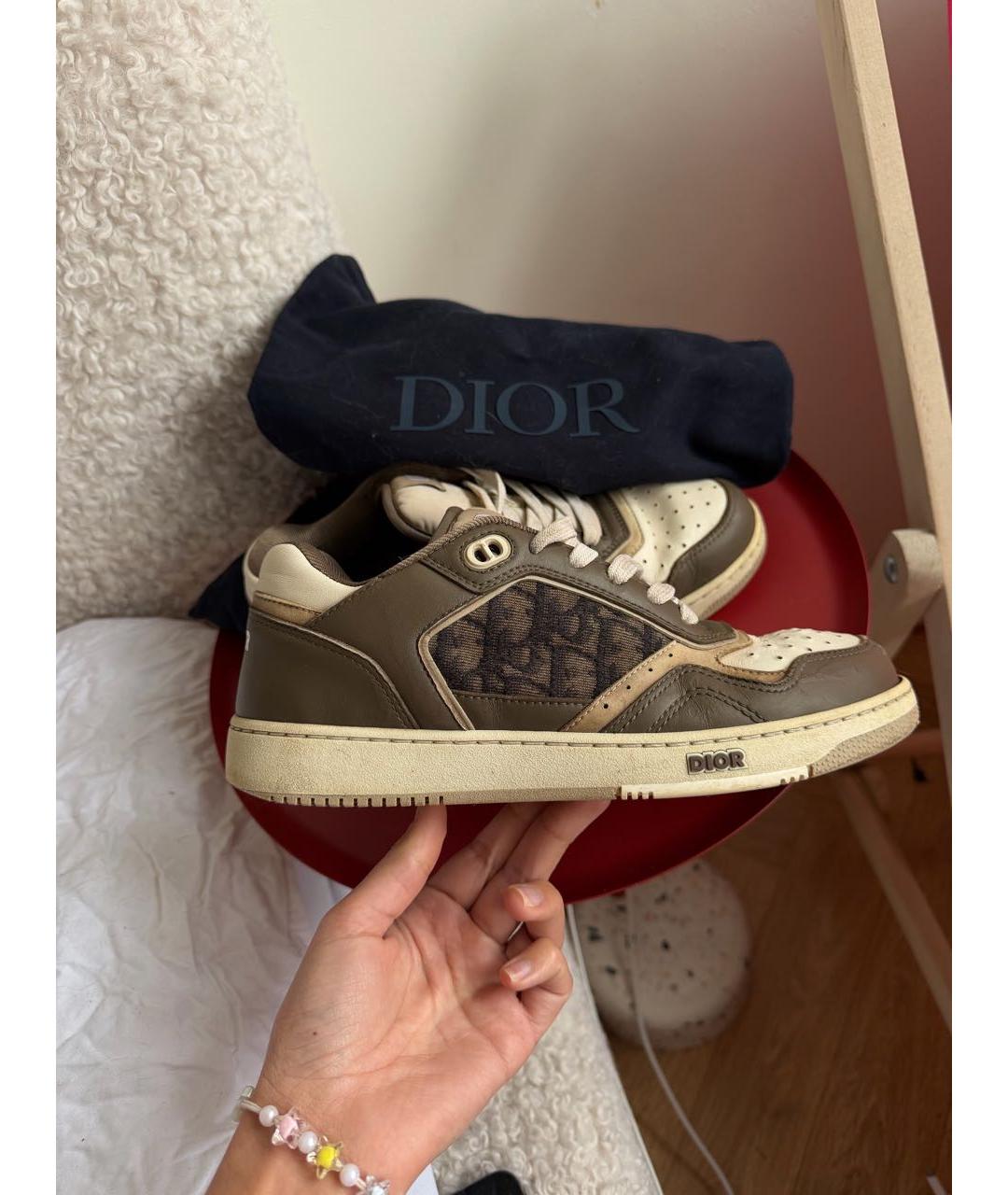 CHRISTIAN DIOR Коричневые кожаные кроссовки, фото 5